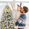 Costway 6ft. Unlit Snow Flocked Hinged Artificial Christmas Tree